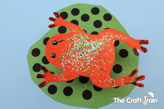 Frog on a lilly pad with printable template
