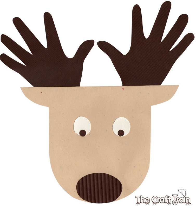 reindeer handprint card with free printable template
