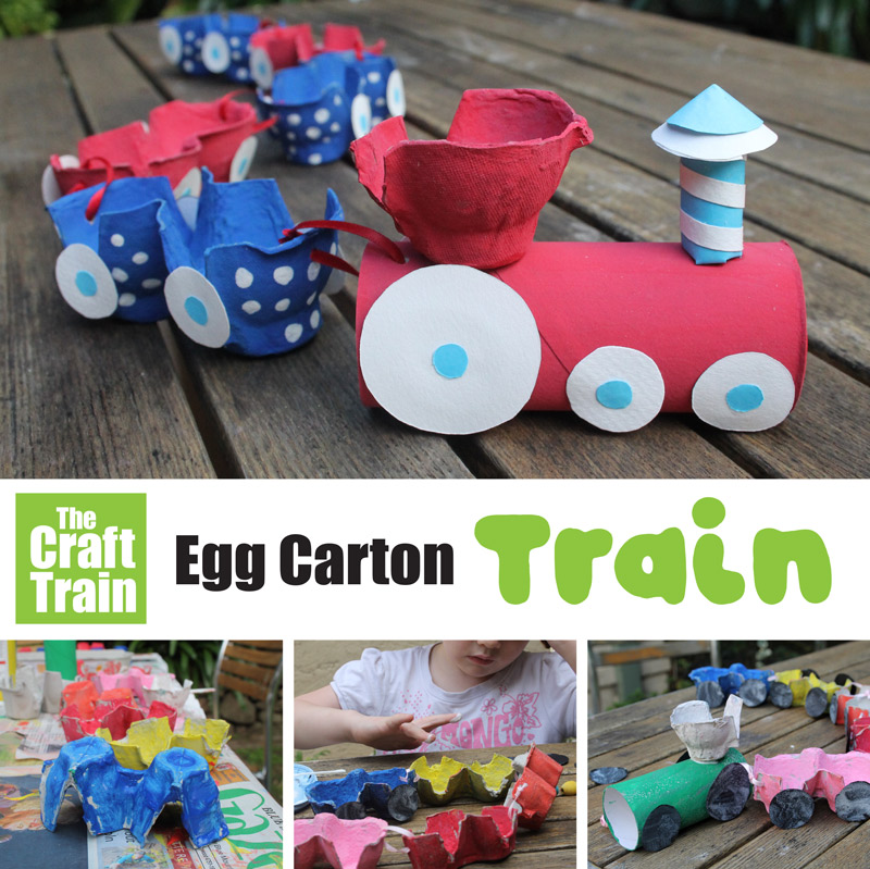 egg carton train craft for kids