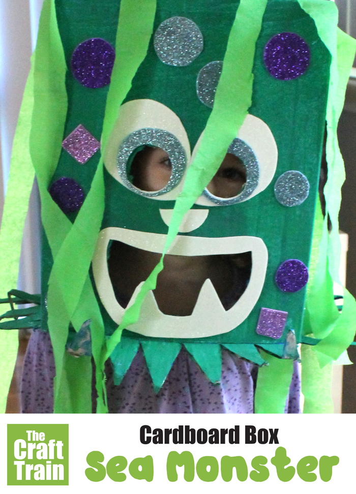Cardboard box monster costume DIY