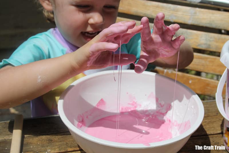 messy play idea — make goo from cornflour and water