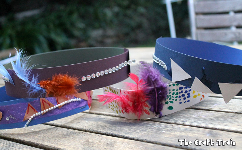 Paper scrap crowns made by kids