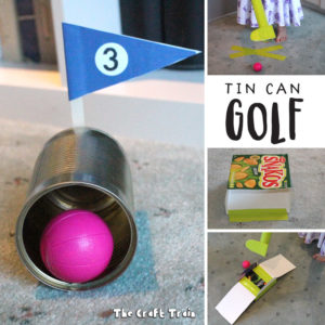 Make a tin can golf game from recycled junk