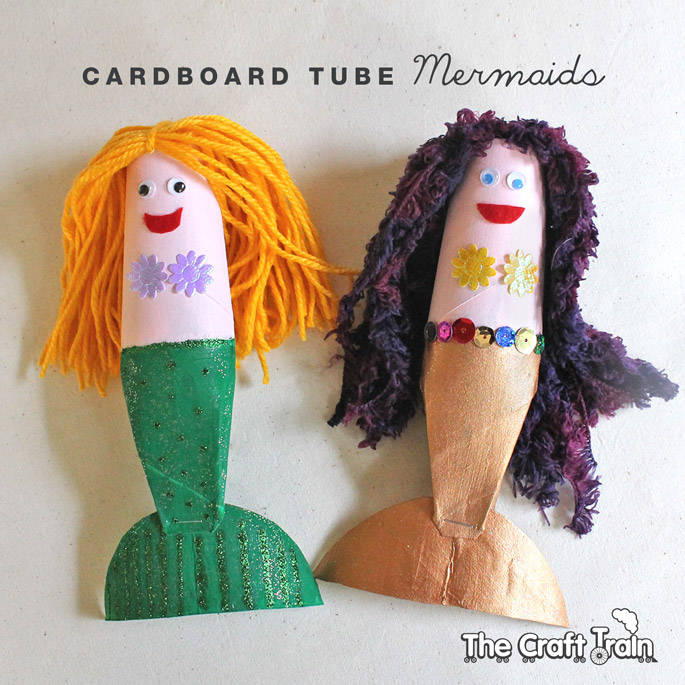 Cardboard tube mermaids