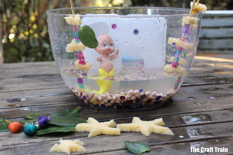 mermaid small world for sensory play