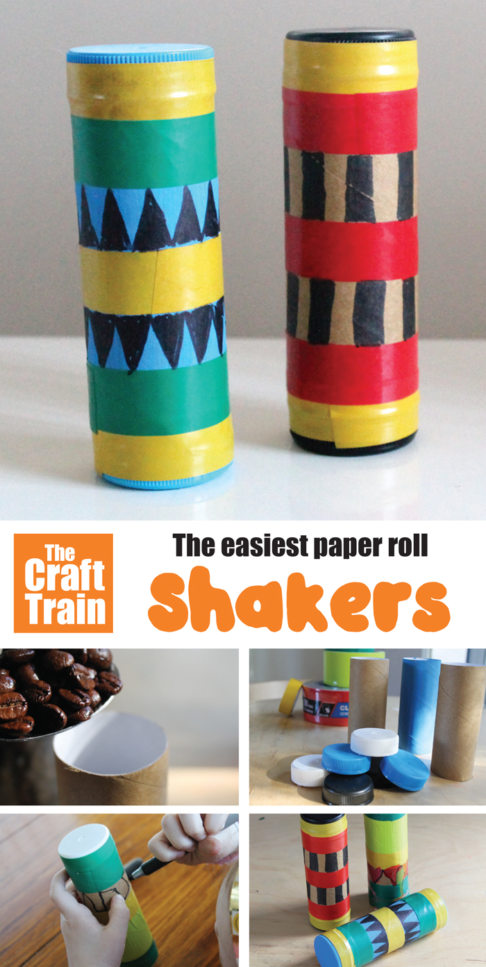 How to make a shaker – easy instructions with step by step photos #preschool #kidscrafts #diytoy #musicalinstrument #craftandplay #playmatters #recyclingcrafts #shakers #paperrolls #cardboardtubes #toiletrollcrafts #thecrafttrain