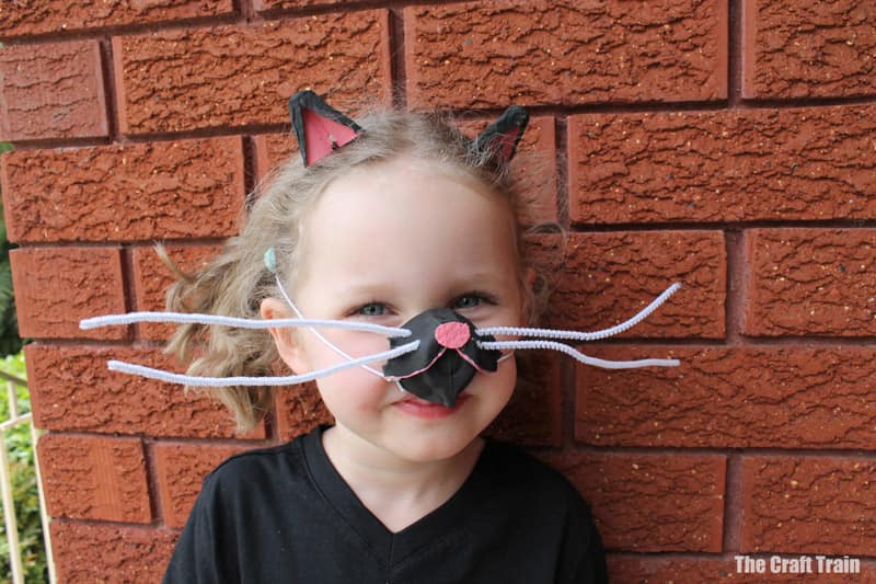 black cat costume DIY made from egg cartons