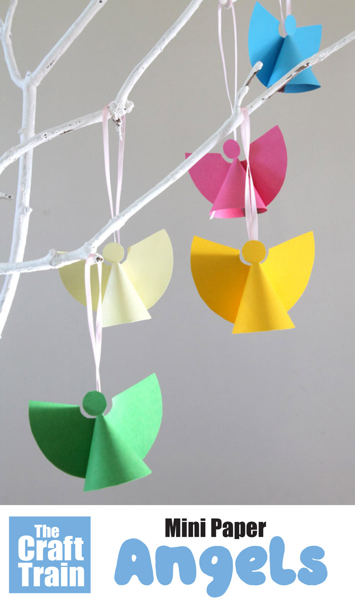 Paper angel christmas craft for kids. Free printable template available