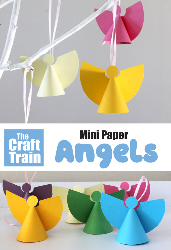 adorable mini paper angel template to make ornaments to hang on the tree. Free printable template