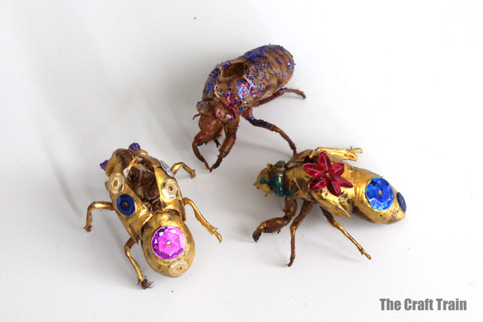 decorated cicada shells