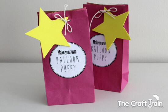 DIY craft gift bags for kids with printable labels