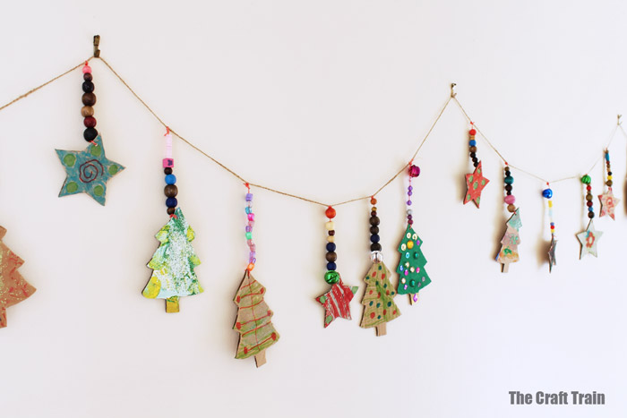 cardboard ornaments made from our printable Christmas shapes