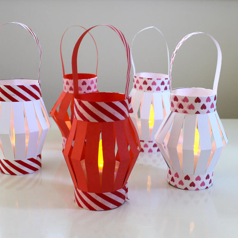 Mini Paper Lanterns with printable template The Craft Train
