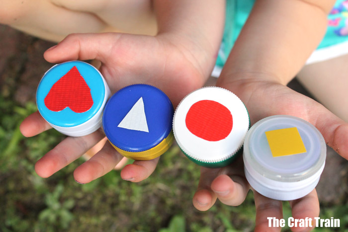 bottle cap shakers craft for kids