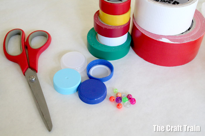 materials needed for bottle cap craft shakers