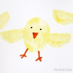 potato stamp chick art idea for Spring or Easter