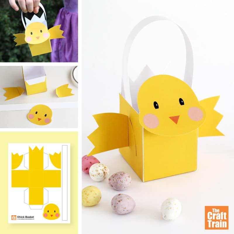 Easy chick Easter basket for kids