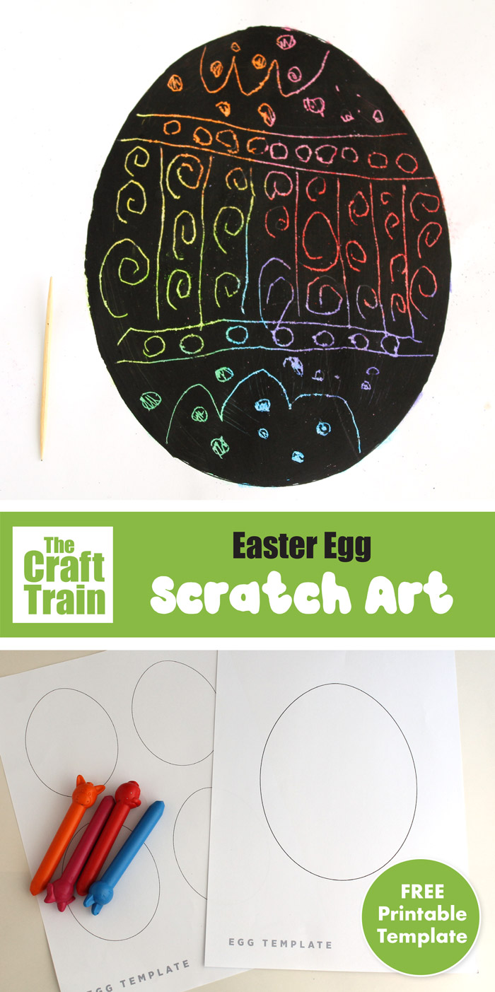 Easter egg scratch art project for kids