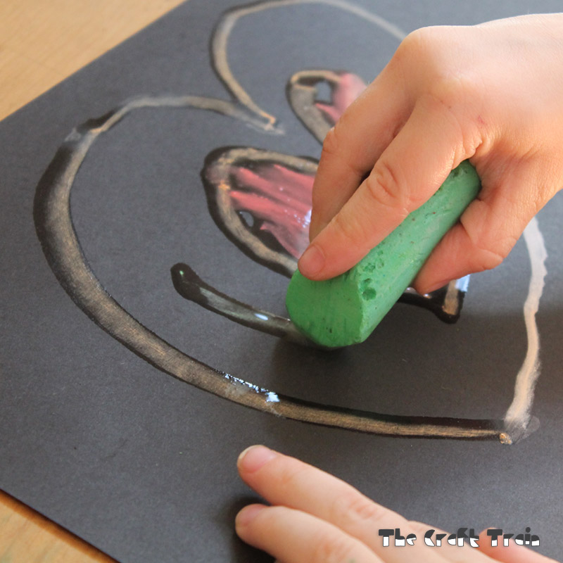 Drawing with wet chalk