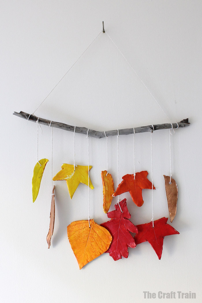Easy clay leaf wall hanging craft