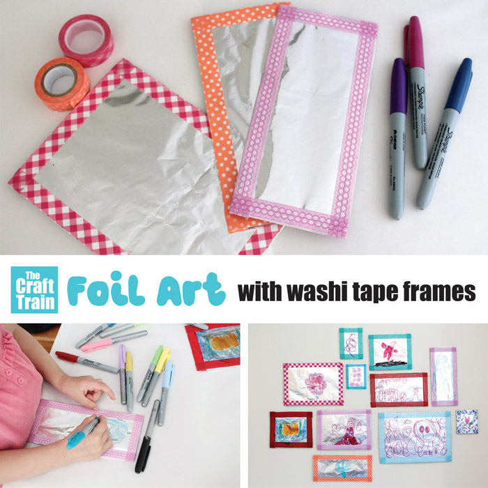 Foil and washi tape art frames - The Craft Train