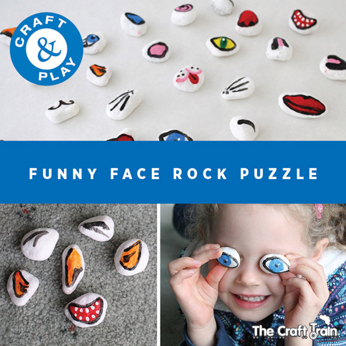 Funny face rock puzzle - The Craft Train