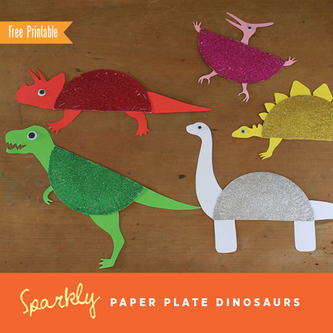 Sparkly Paper Plate Dinosaurs