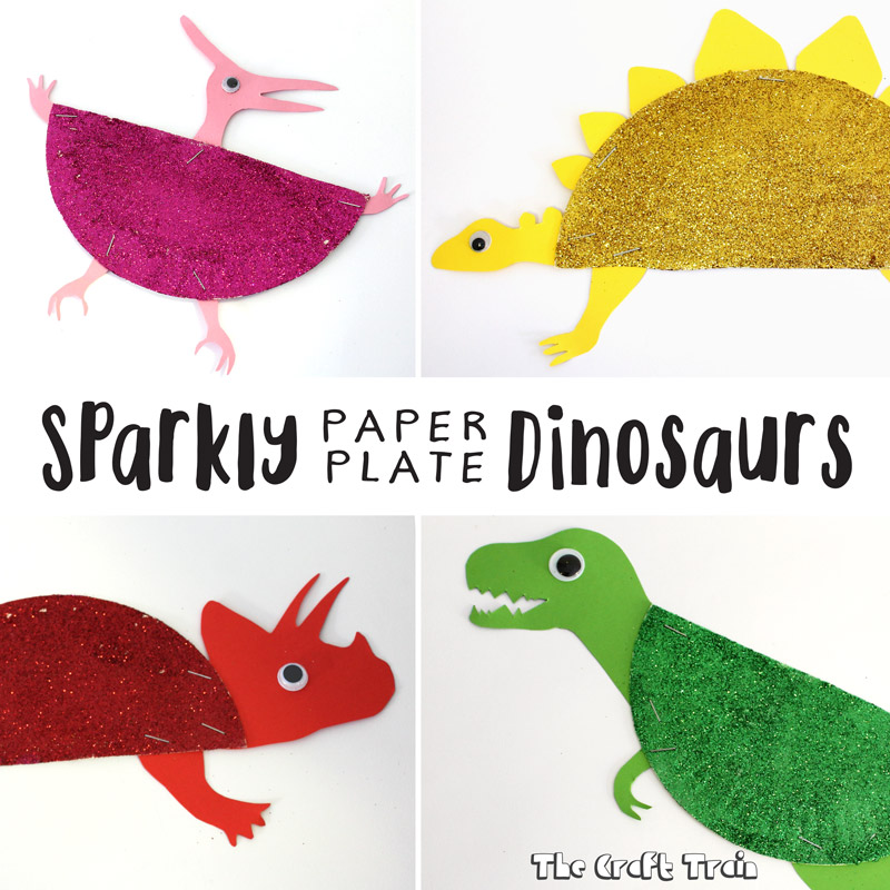 paper plate dinosaurs with printable template