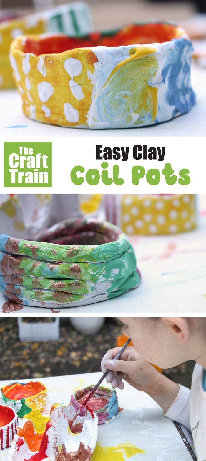 Easy clay coil pot craft for kids