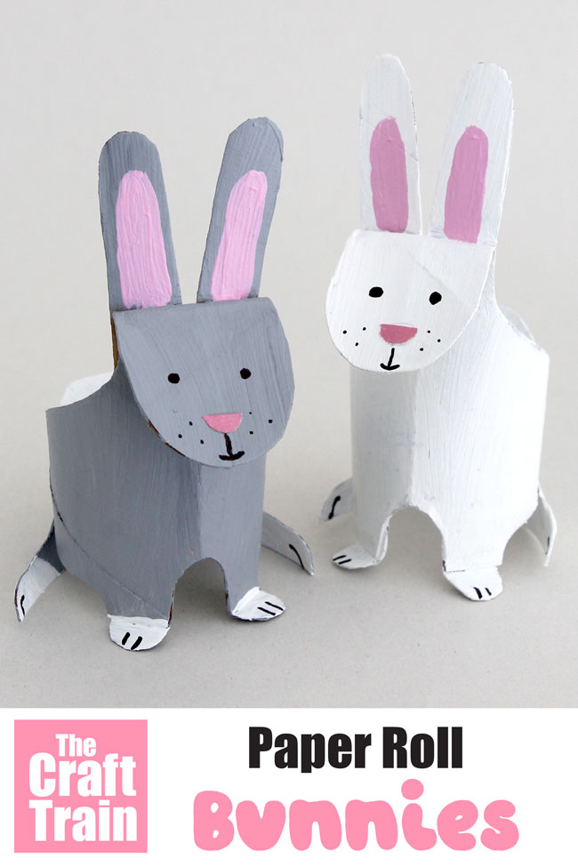 Cute and easy paper roll bunny craft for kids. This is a fun kids activity for Easter, Spring and Earth Day #kidscarfs #easter #spring #earthday #recyclingcraft #paperroll #cardboard #animalcrafts #upcycle #kidsactivities