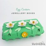 Egg Carton jewellery box topped with egg carton flowers