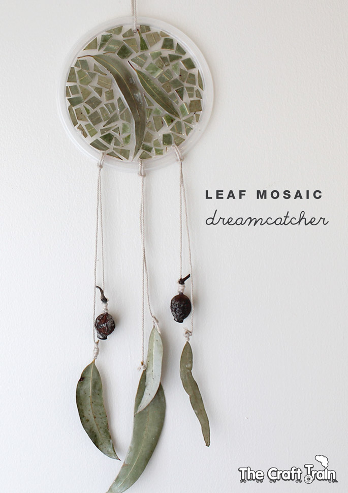 leaf mosaic dreamcatcher pin