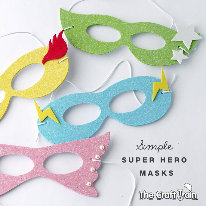 Simple super hero masks with printable template