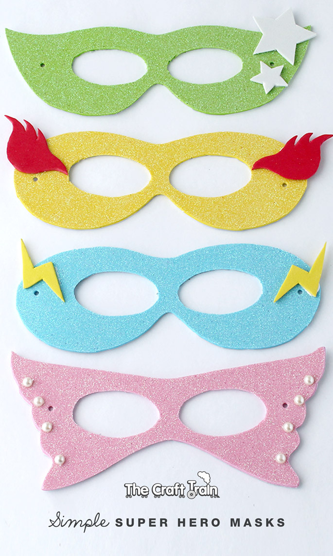 Create simple Super Hero Masks with this free printable template