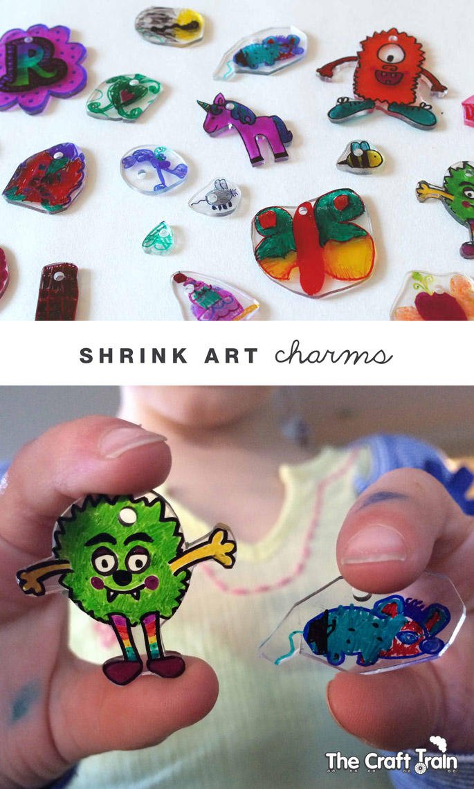 Create cute shrink art charms using plastic shrink film