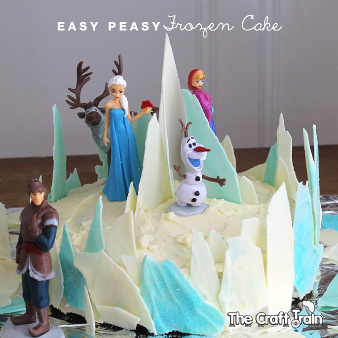 Frozen themed cake that is super duper easy to make