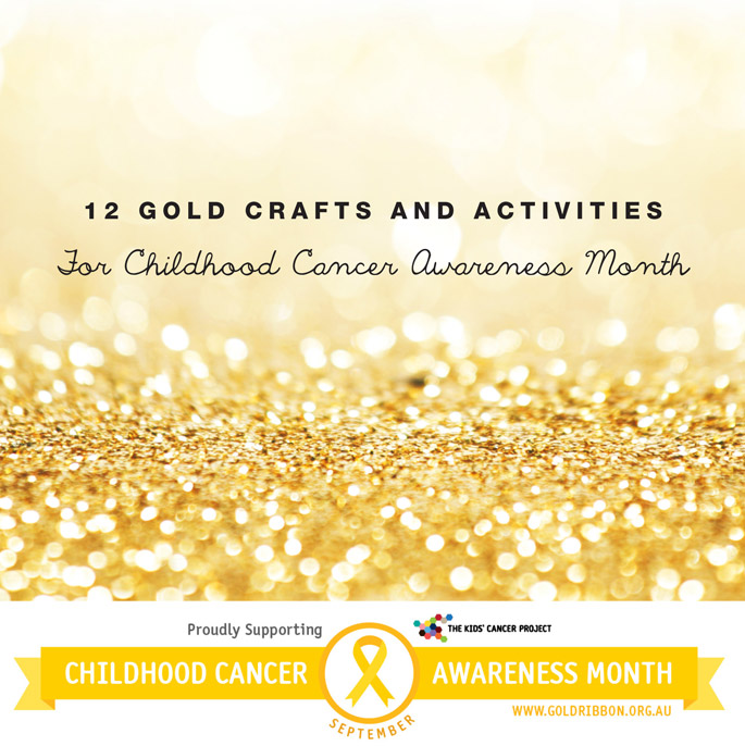 Gold crafts for Childhood Cancer awareness