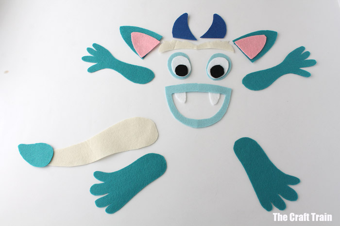 design some monster parts from felt or card stock