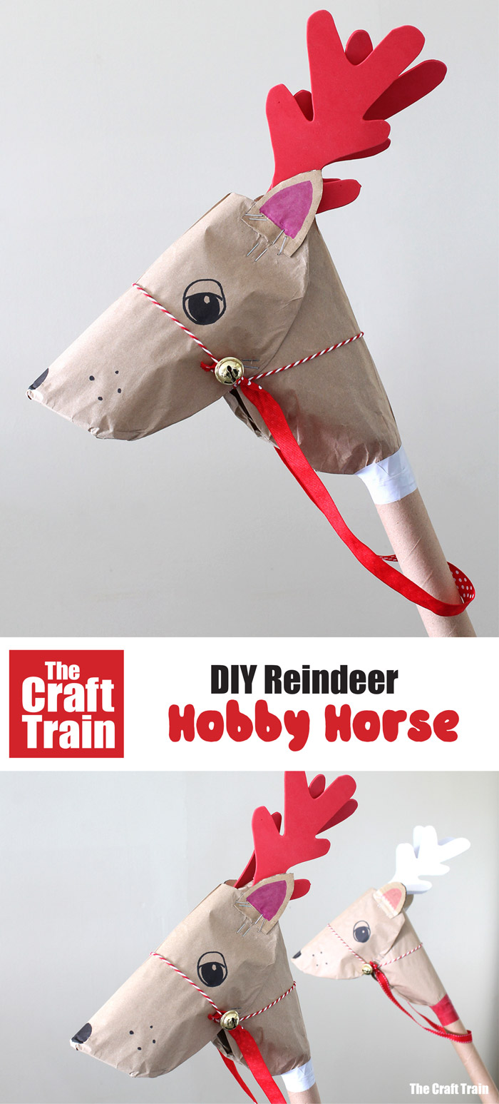 DIY paper reindeer hobby horse