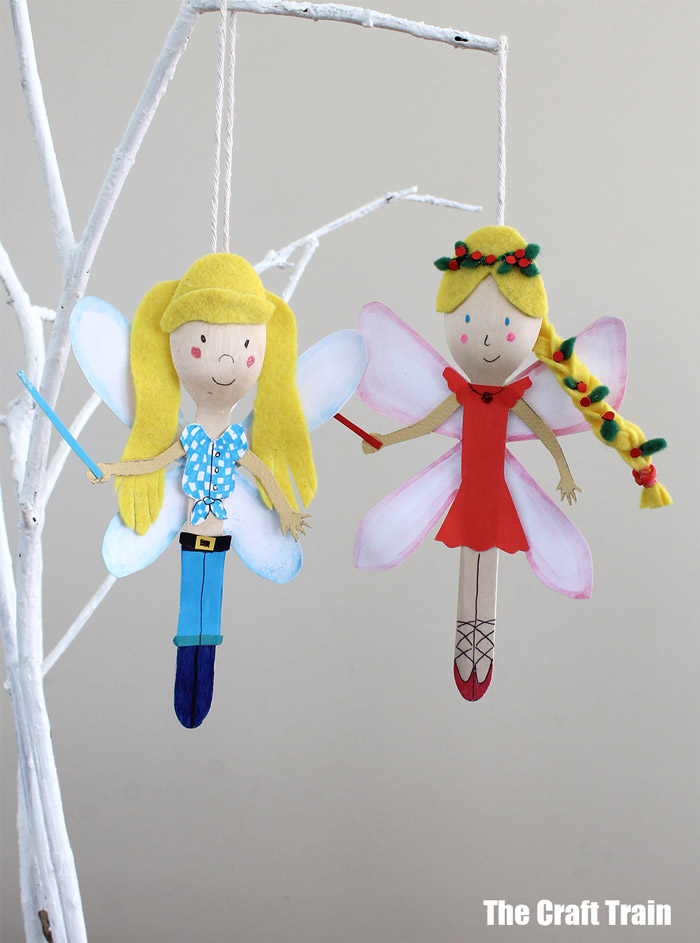 spoon doll fairies as Christmas ornaments