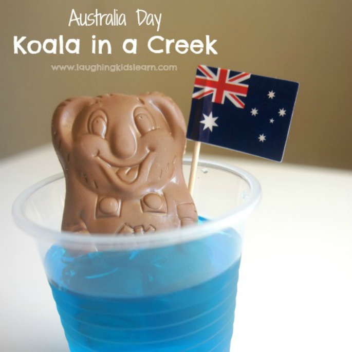 Koala in a creek by Laughing Kids Learn | Part of the Australia Day for kids blog hop 2016
