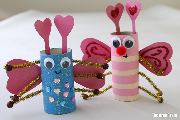 finished paper roll love bug craft