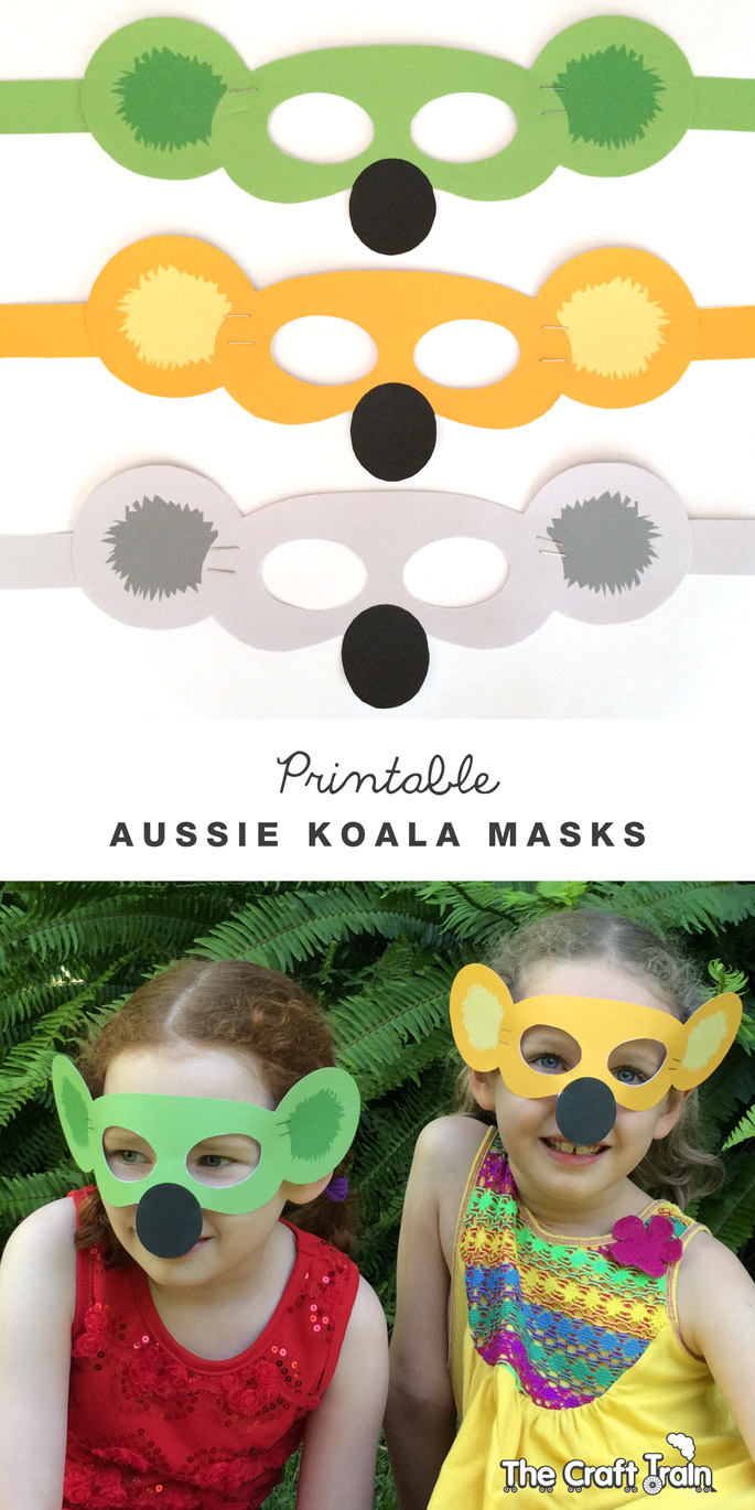 Printable koala masks for Australia Day