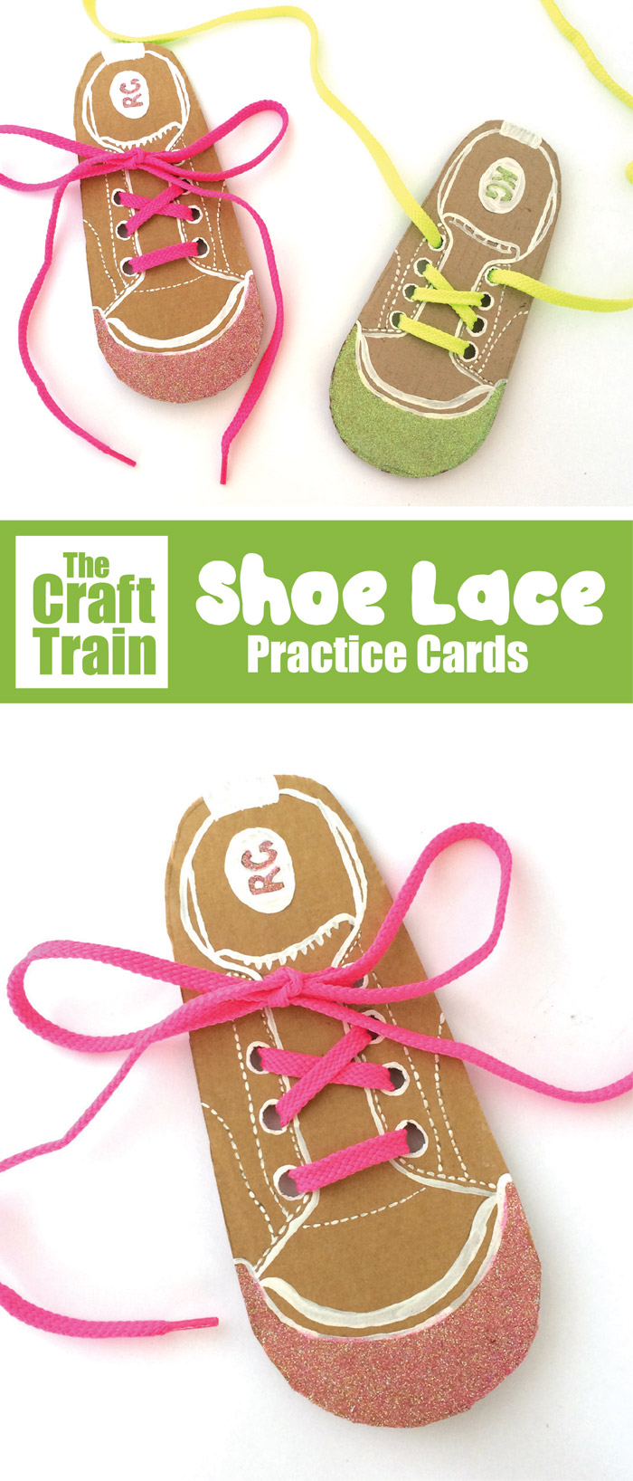 shoe lace practice cards for kids DIY 