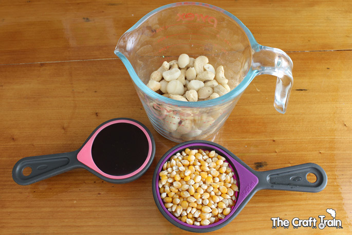 Ingredients for making Salted Caramel Popcorn Cups - this recipe is gluten, dairy and refined sugar free