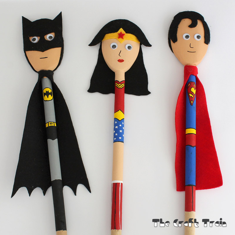 Super Hero Spoon Puppets