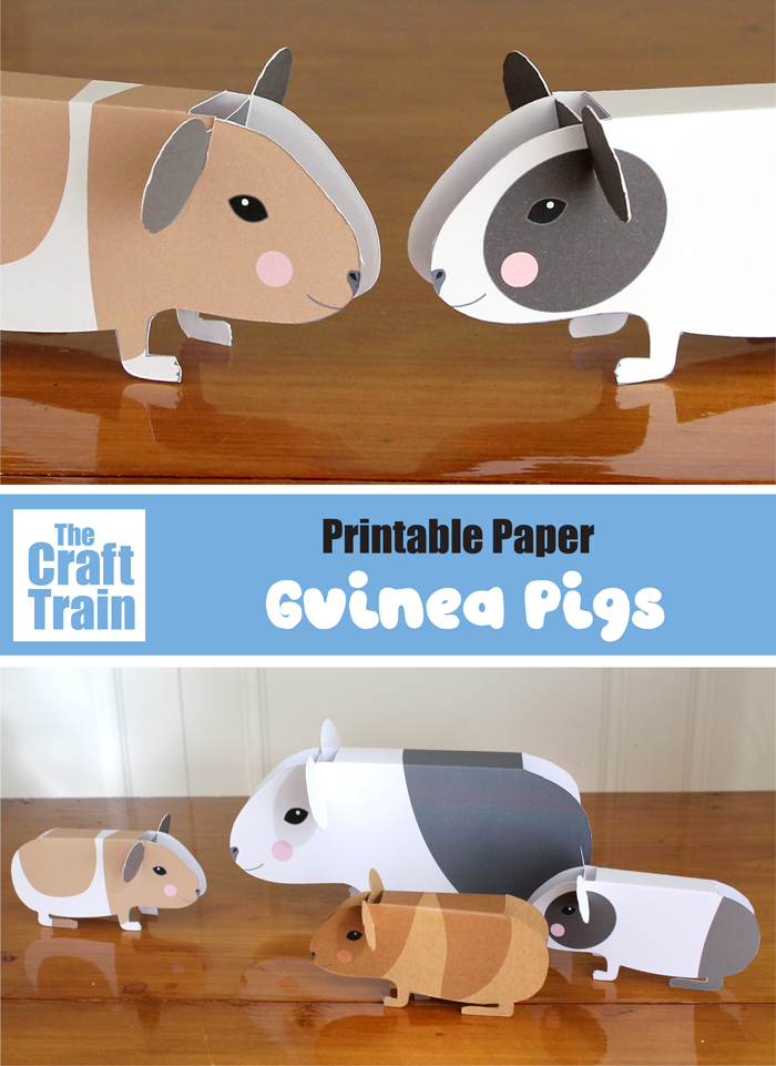Printable paper guinea pigs for kids to make