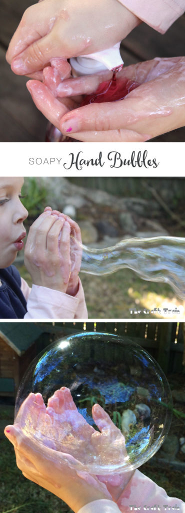Make beautiful big bubbles you can catch using your hands and some liquid soap