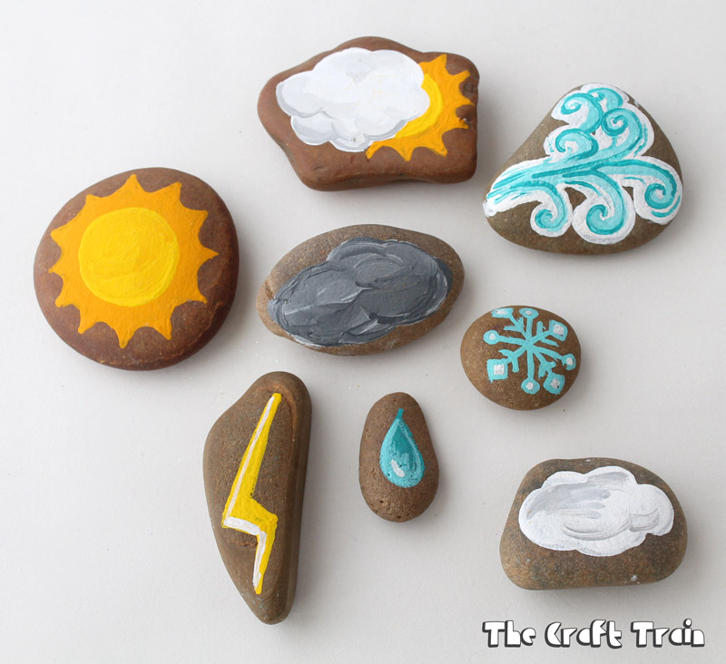 story stone craft with a weather theme