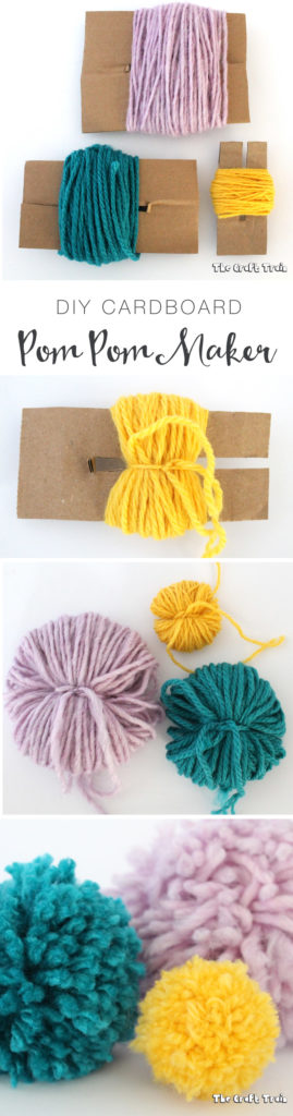 DIY cardboard pom pom maker | The Craft Train